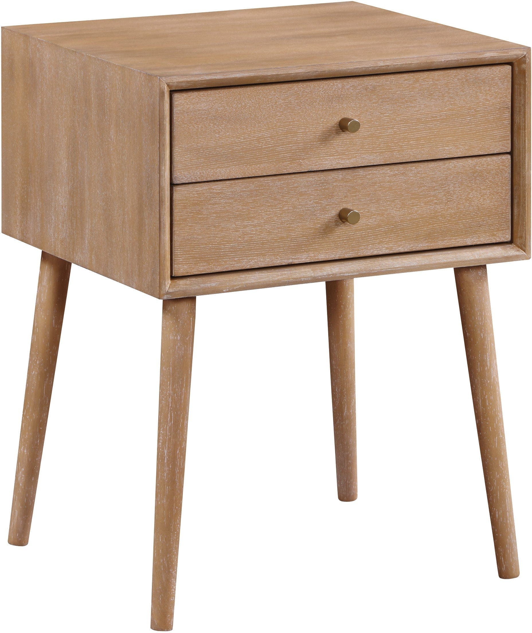 Office Star Rena 2-Drawer Side Table with Metal Frame - Compact Nightstand, End Table for Living Room, Bedroom & Office [RNA25]