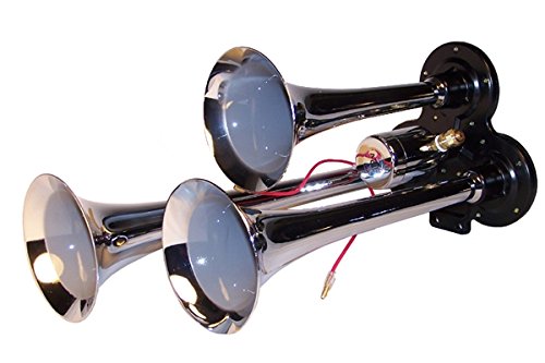 3-Trumpet Train Air Horn Kit - 110 PSI High-Pressure System, 150dB+ Loud Sound for Trucks, Boats, Emergency Vehicles - Perfect for Safety Alerts & Off-Road Adventures