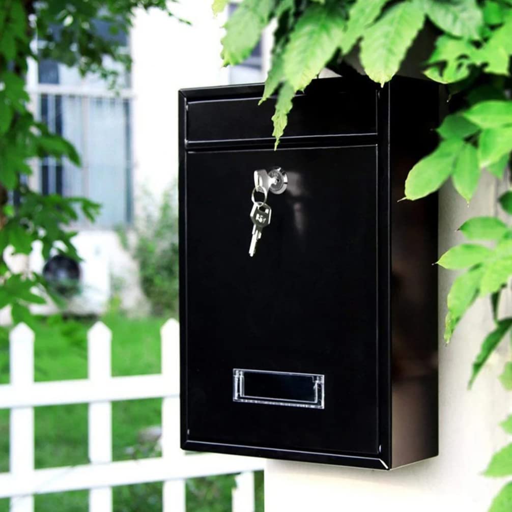 Durable Iron Mailbox for Letters, Magazines & Newspapers - Secure Outdoor Mail Storage for Home, Office & Apartment Buildings