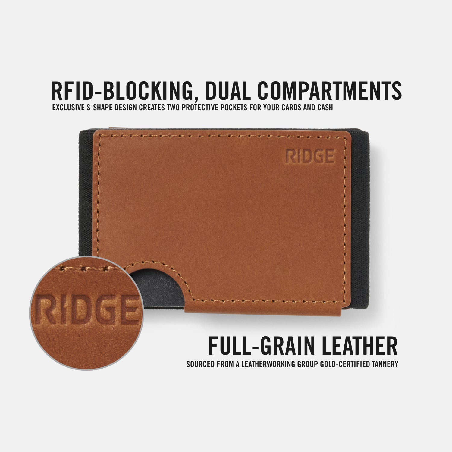 Biflex Tobacco Brown Leather Daily Driver Kit - Premium Leather Wallet for Men - Perfect for Everyday Use, Travel & Business