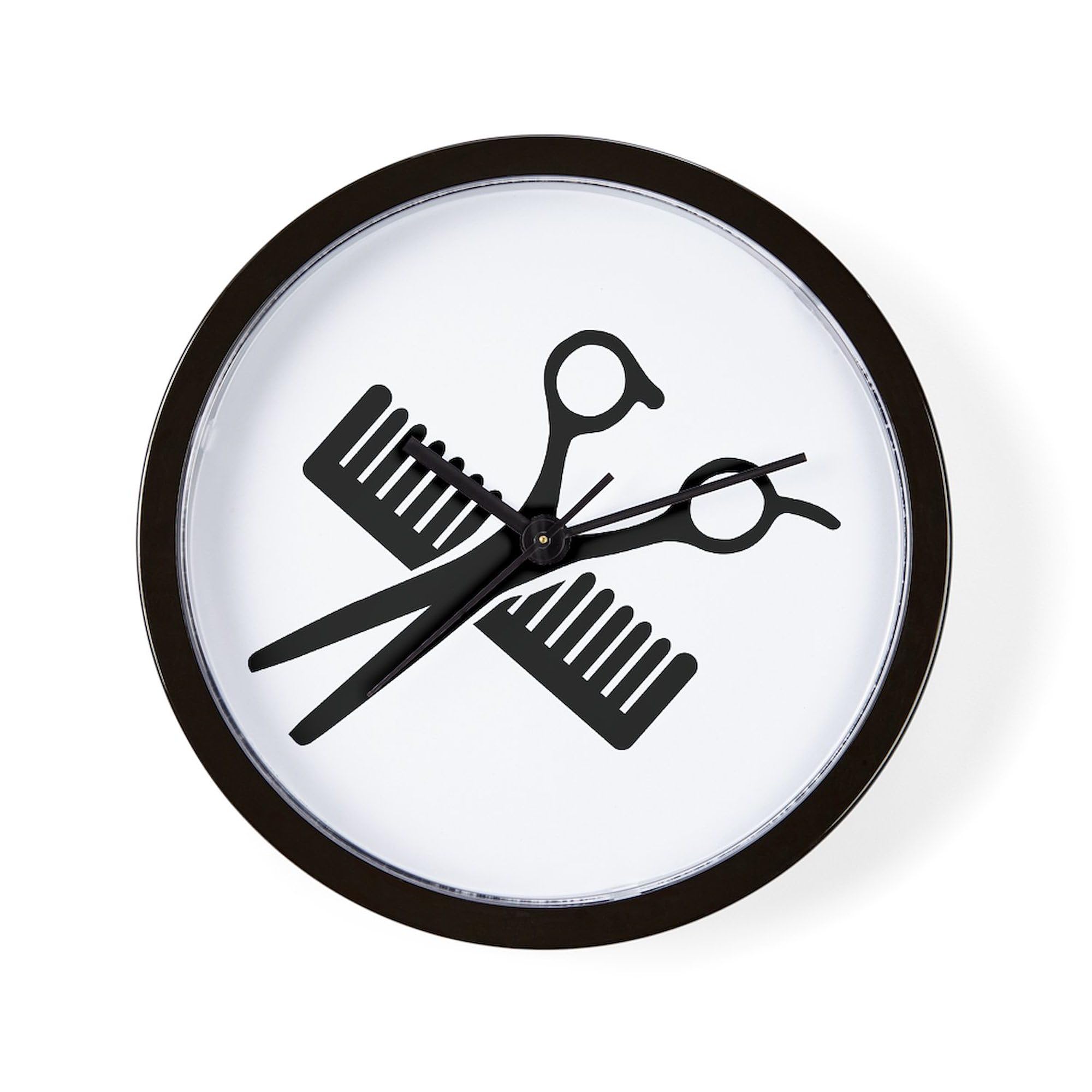 10-Inch Comb & Scissors Wall Clock - Vintage Style Decorative Clock for Living Room, Kitchen, Office | Perfect for Barbershops, Salons & Home Décor