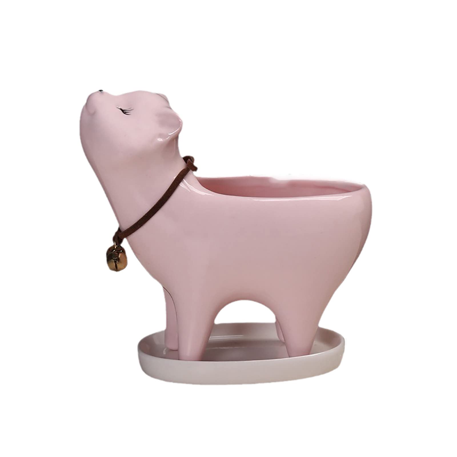 Cute Cartoon Cat Tail Succulent Planter - Multi-Purpose Ceramic Flower Pot for Fairy Palm, Succulents & Small Plants - Perfect for Home Decor, Office Desk & Garden