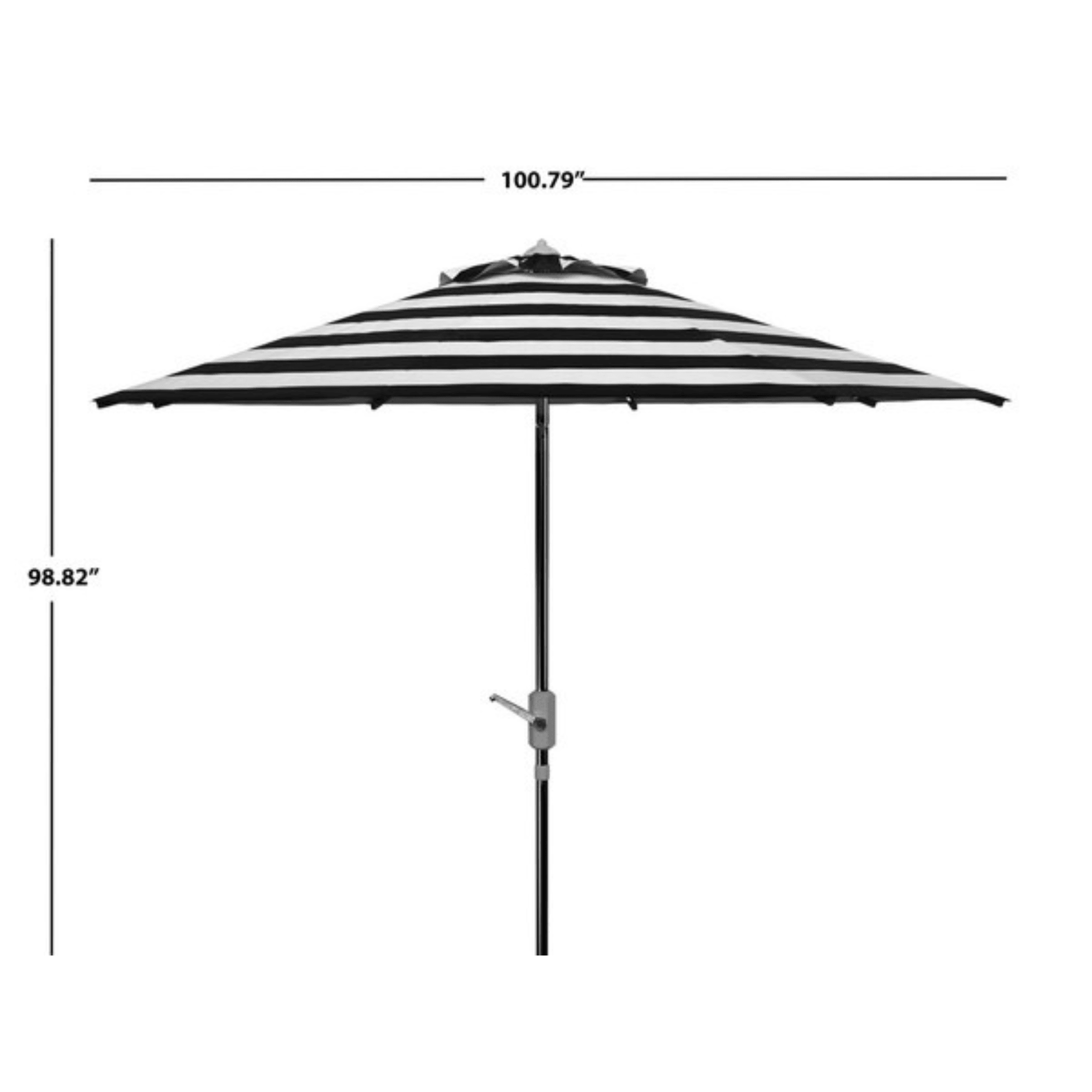 Classic Black and White Striped Outdoor Patio Umbrella - Perfect for Backyard, Poolside, and Beach Relaxation