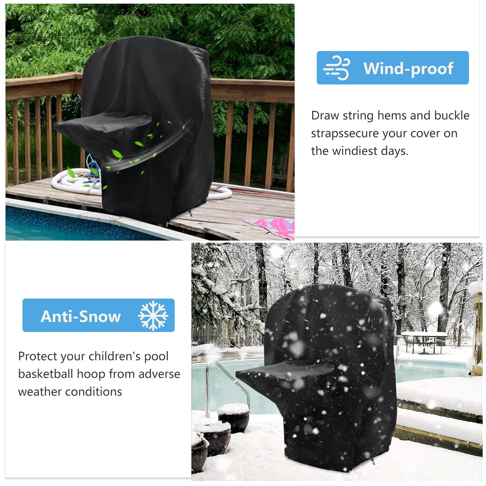 Heavy Duty Waterproof Pool Basketball Hoop Cover - 37.5