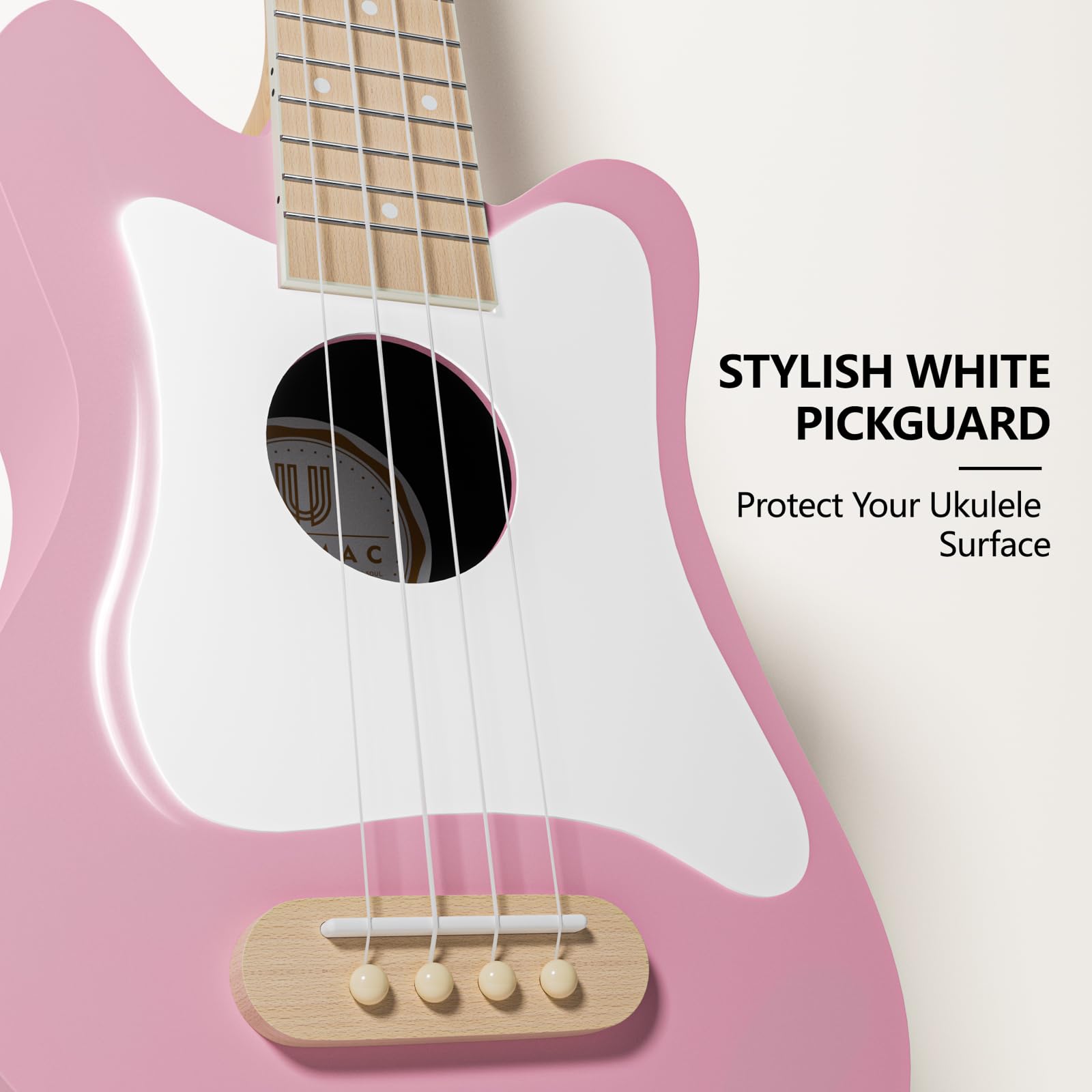 **Soprano Ukulele 21.5 Inch - Beginner Kit with Gig Bag, Digital Tuner, Strings, Picks & Strap - Pink (P005WPN) | Perfect for Beginners, Travel & Home Music Practice**