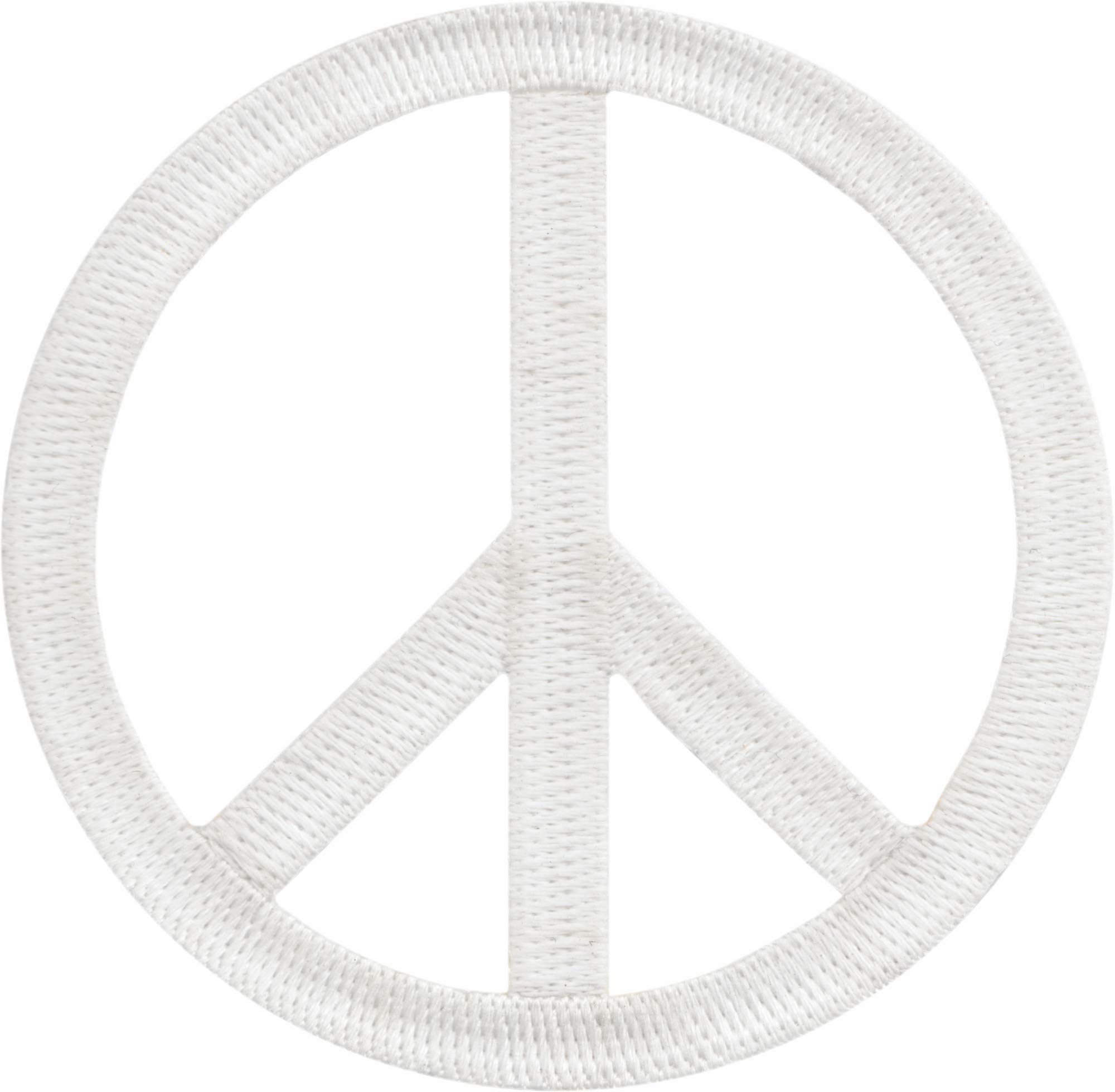 Glow in The Dark White Peace Sign Iron On Patch - 3