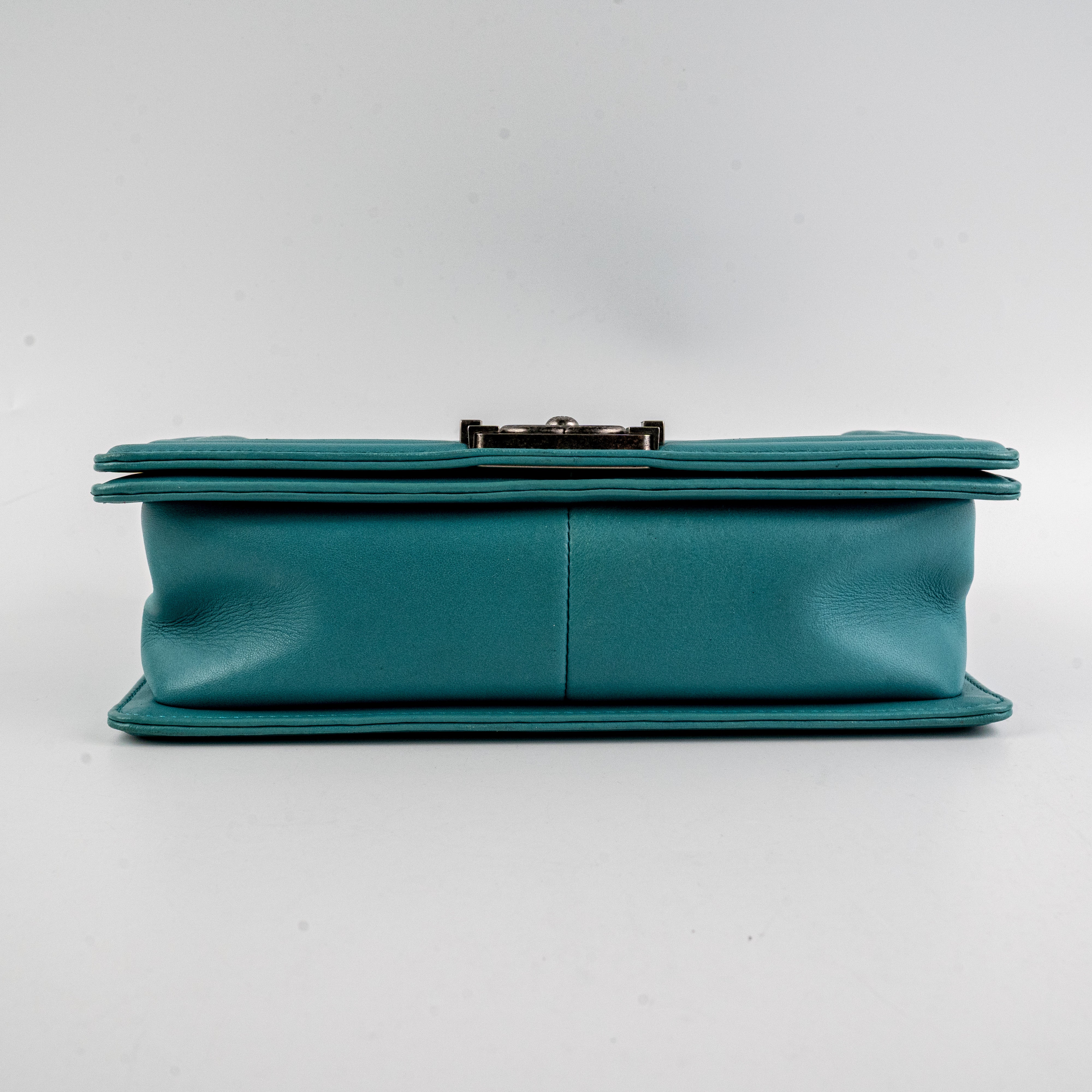 Chanel Old Medium Boy Blue Leather Crossbody Bag - Luxury Designer Handbag for Women, Perfect for Parties, Dates & Everyday Use