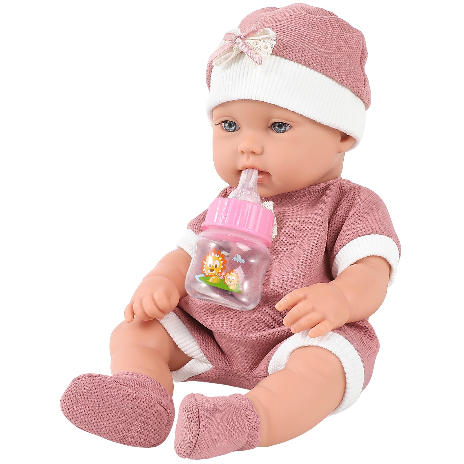 12 Inch Realistic Baby Doll with Outfit Set - Newborn Doll Includes Clothes, Bottle & Accessories - Perfect First Gift for Toddlers Age 3+ - Great for Role Play, Pretend Play & Early Childhood Development