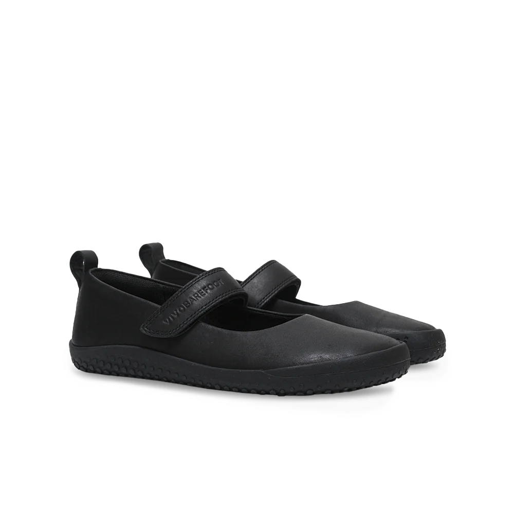 Vivobarefoot Wyn School Juniors Obsidian - Kids Barefoot Shoes for Natural Movement & Play - Perfect for School, Outdoor Adventures & Everyday Wear