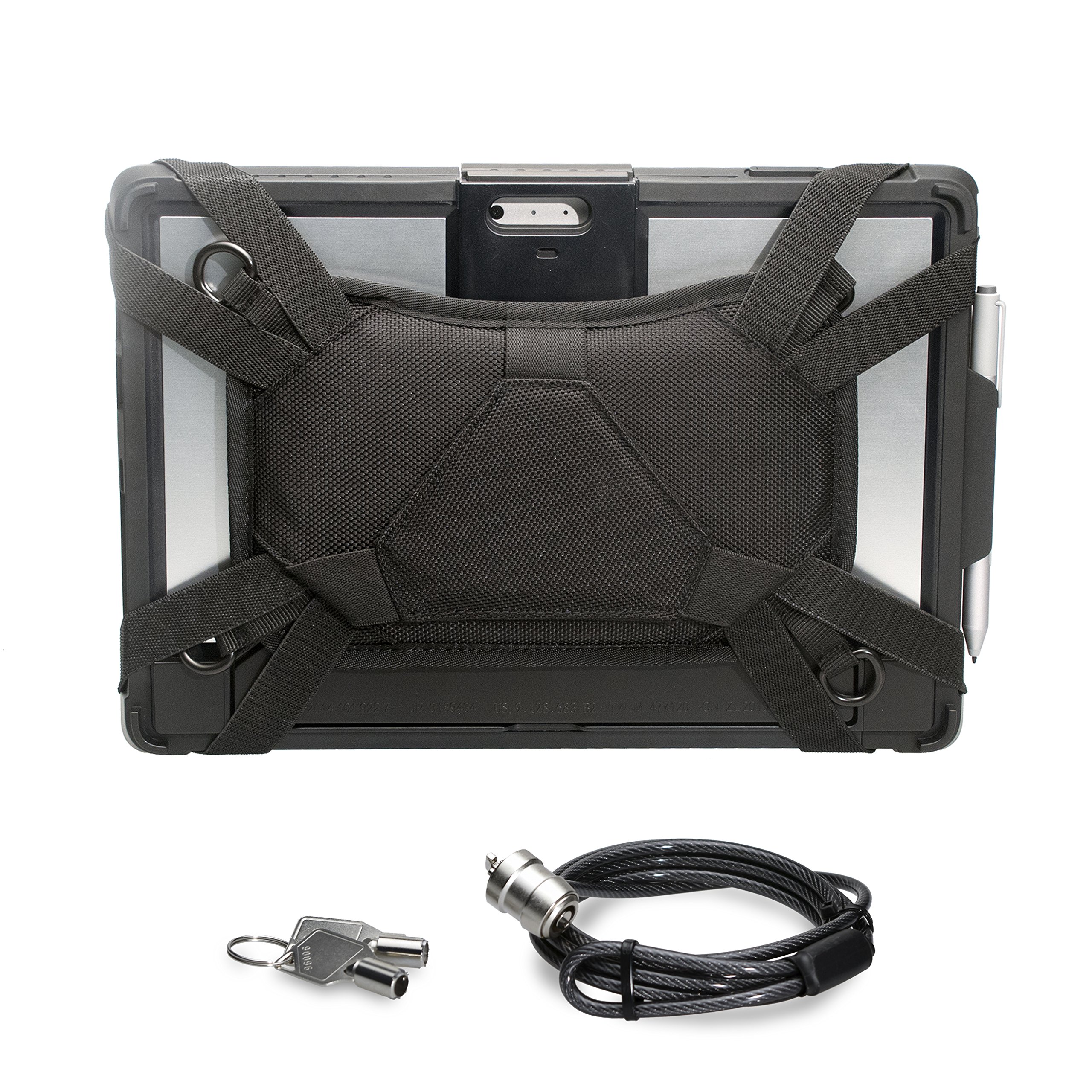 Microsoft Surface Pro Protective Case with Kickstand - Anti-Theft Security Cover with Built-in Folding Stand, Pen Holder & Lock Cable for Surface Pro 4/6/7/8/X - Perfect for Work, Travel & School Use (PAD-SCCKS)