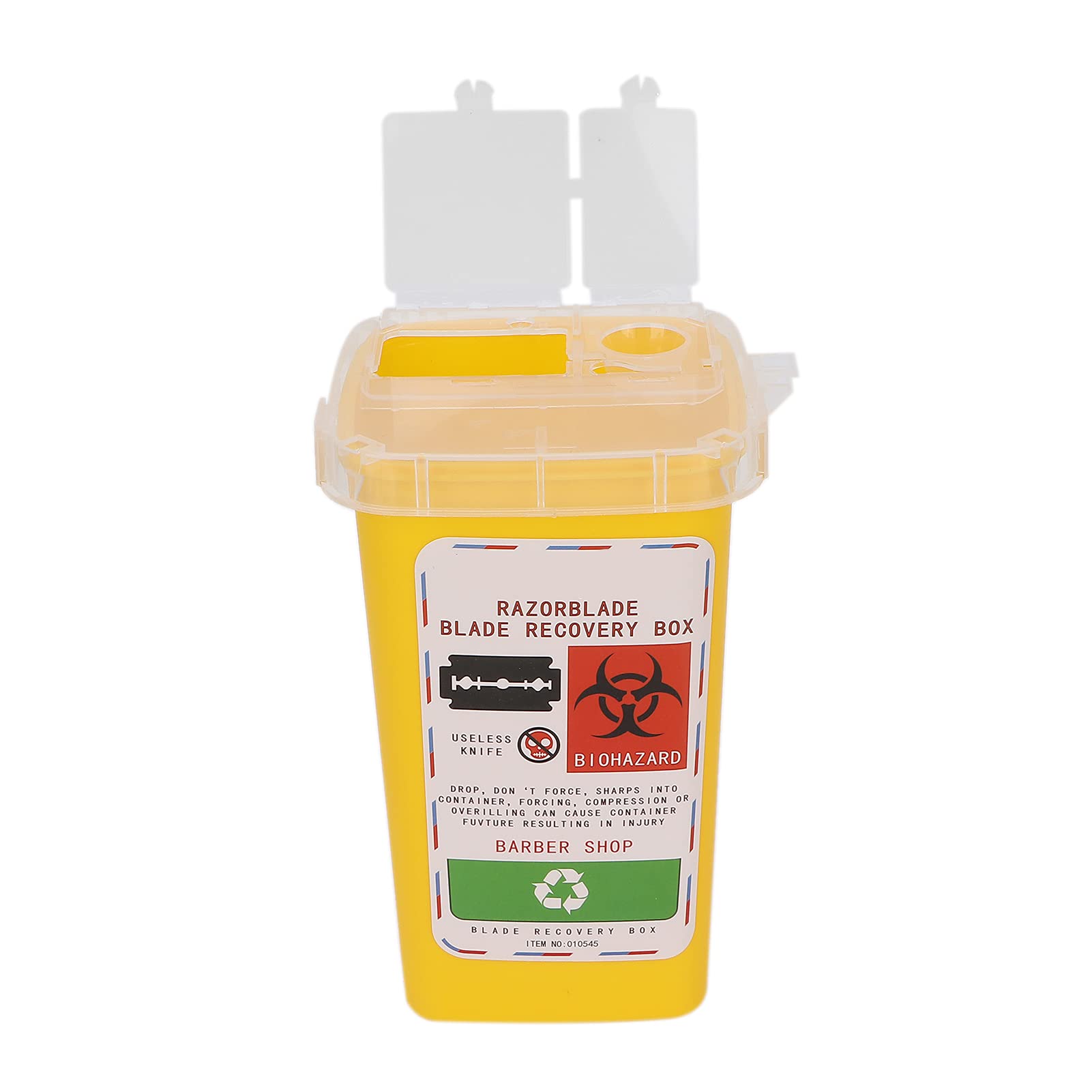 Blade Disposal Container for Barbershop & Salon - Safe Shaving Blade Disposal Box with Lid - Yellow Razor Blade Collector for Professional & Home Use - Perfect for Salon Hygiene & Personal Grooming Safety