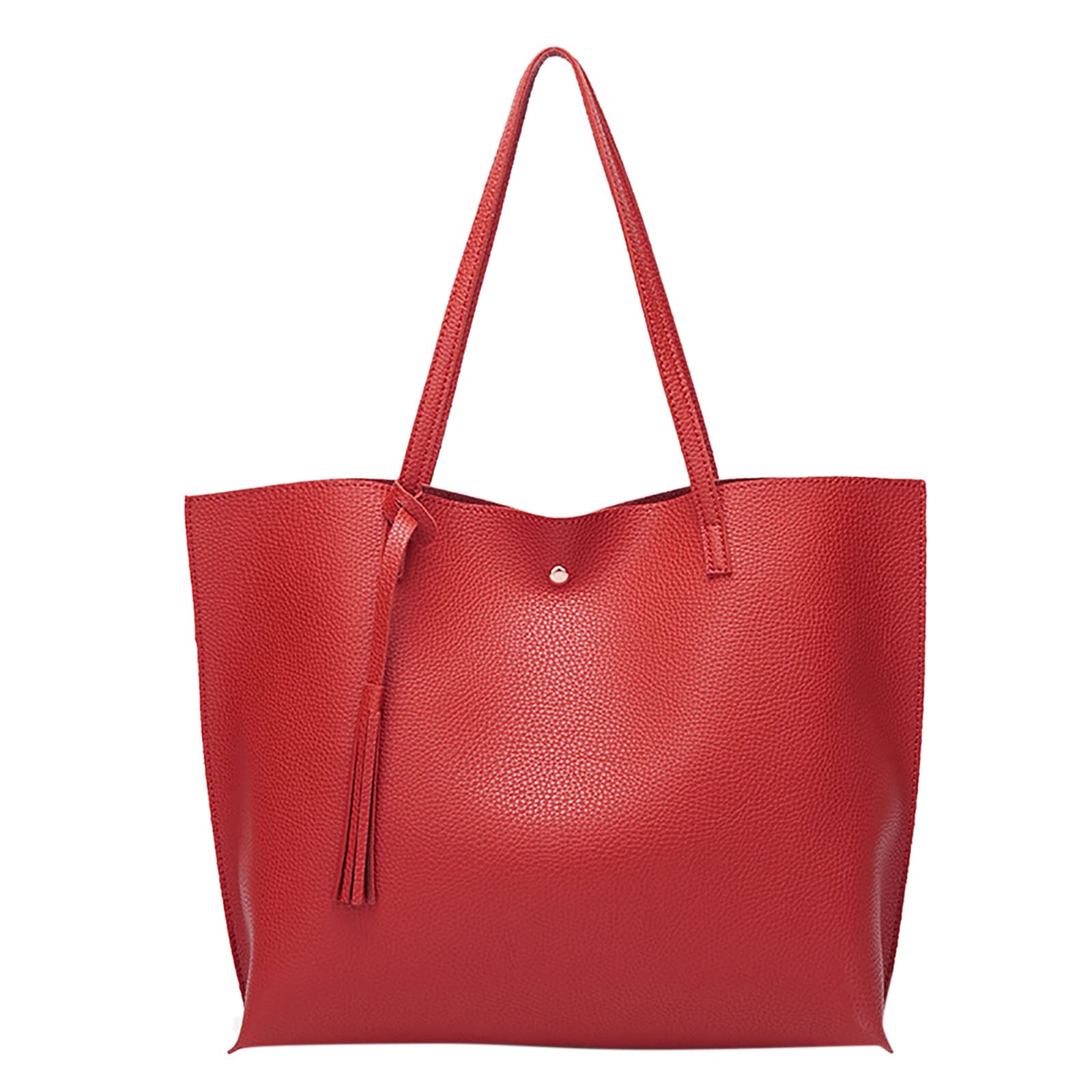Stylish Faux Leather Tote Bag for Women - Large Capacity Shoulder Bag with Tassel Details | Perfect for Work, Travel & Everyday Use