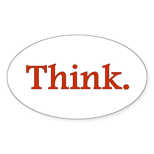 White - Think Oval Sticker