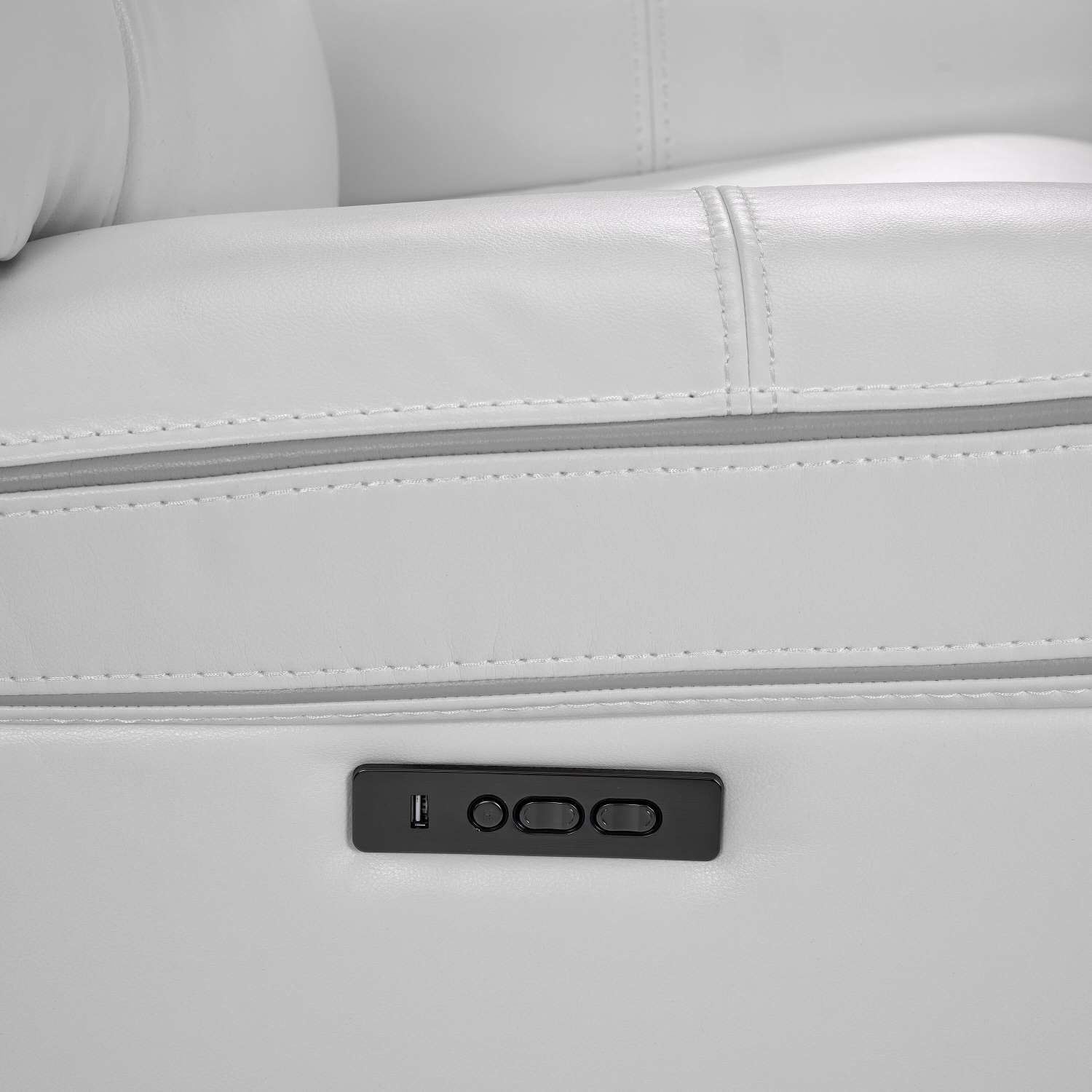 Cosmic Dual Power Reclining Loveseat - White Faux Leather Recliner Sofa for Living Room | Space-Saving Comfort for Small Spaces & Home Theater