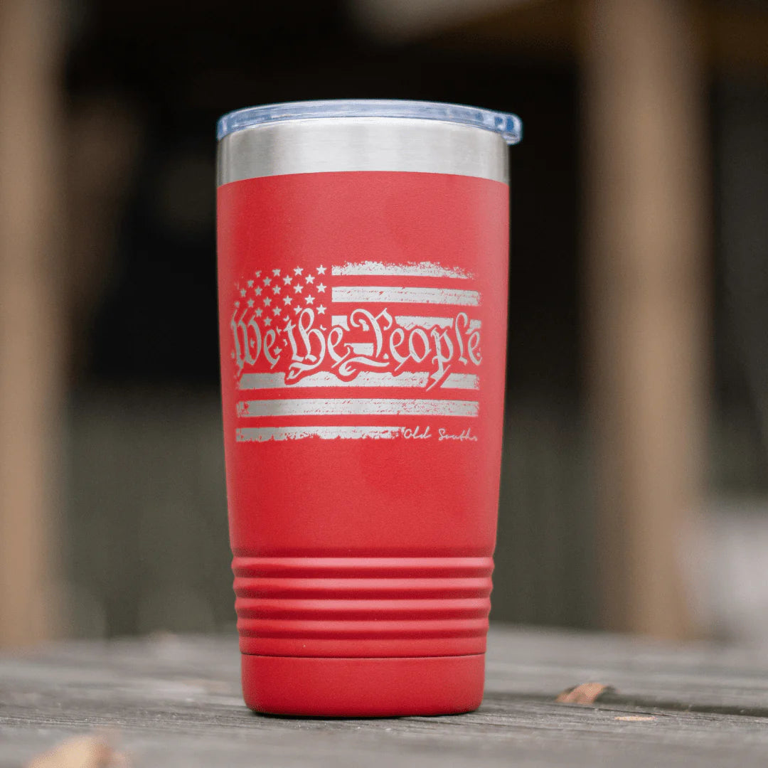 20oz We The People Tumbler by Old South Apparel - Stainless Steel Insulated Water Bottle for Coffee & Tea - Perfect for Office, Gym & Outdoor Activities