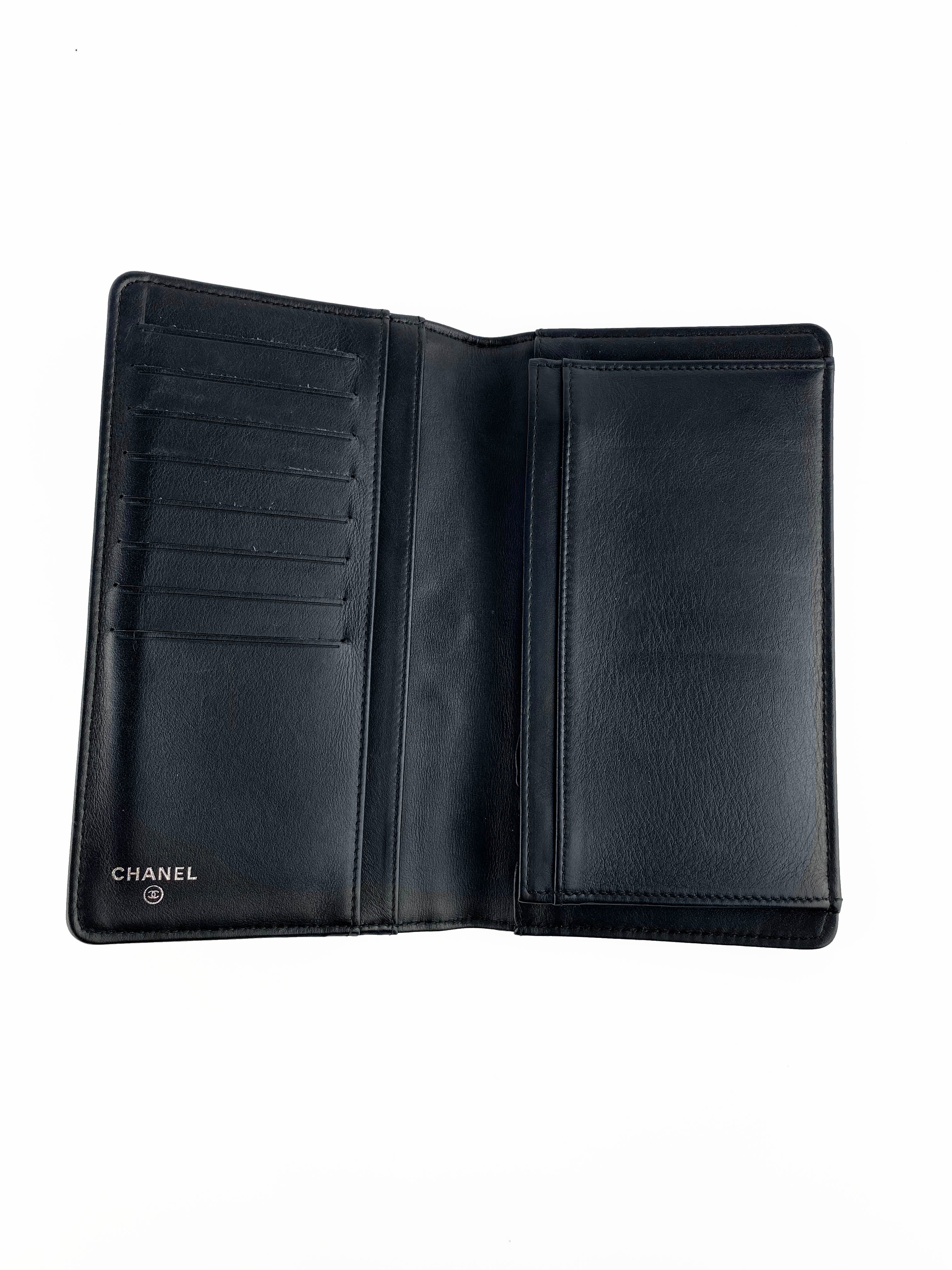 Chanel Black Long Caviar Leather Wallet for Women | Luxury Designer Card Holder & Money Organizer | Perfect for Everyday Use, Travel & Special Occasions