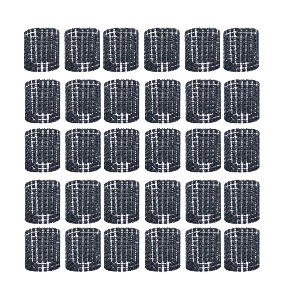 Sparkling Rhinestone Napkin Rings - Pack of 60, Black Diamond Adornment for Wedding Receptions, Christmas & Bridal Shower Decor - Elegant Place Settings & Table Decorations