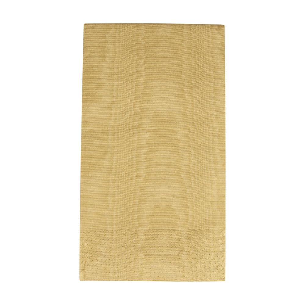 Premium Caspari Moiré Gold Paper Guest Towels - 30 Count (2 Packs of 15) | Elegant Dinner Party, Wedding Reception & Upscale Event Napkins