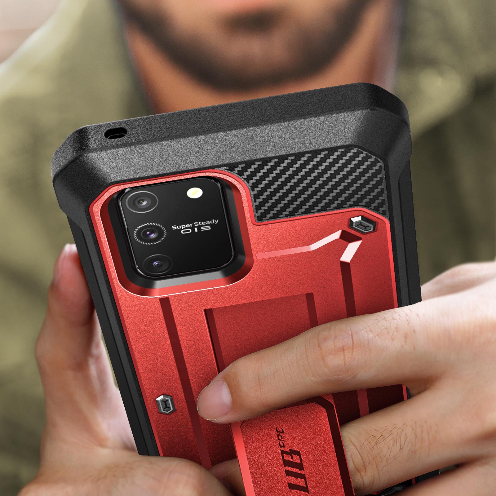 Samsung Galaxy S10 Lite Unicorn Beetle Pro Full-Body Rugged Holster Case - Heavy Duty Protection, Shockproof & Drop Proof - Metallic Red (Open Box) - Perfect for Outdoor, Work & Extreme Sports
