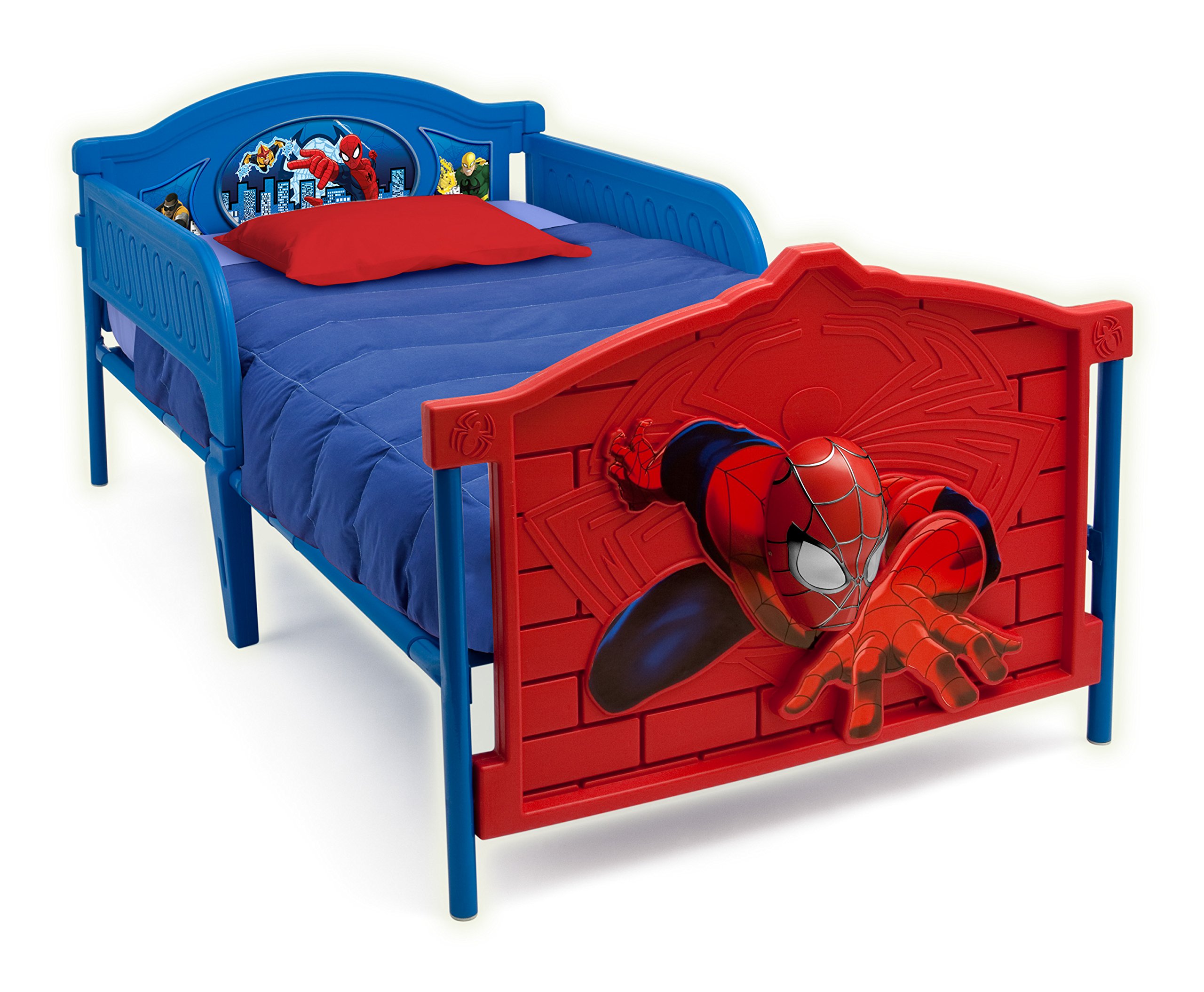 Marvel Spider-Man 3D Plastic Twin Bed Footboard for Kids | Delta Children Superhero Themed Bed | Perfect for Boys' Bedroom & Playroom Decor
