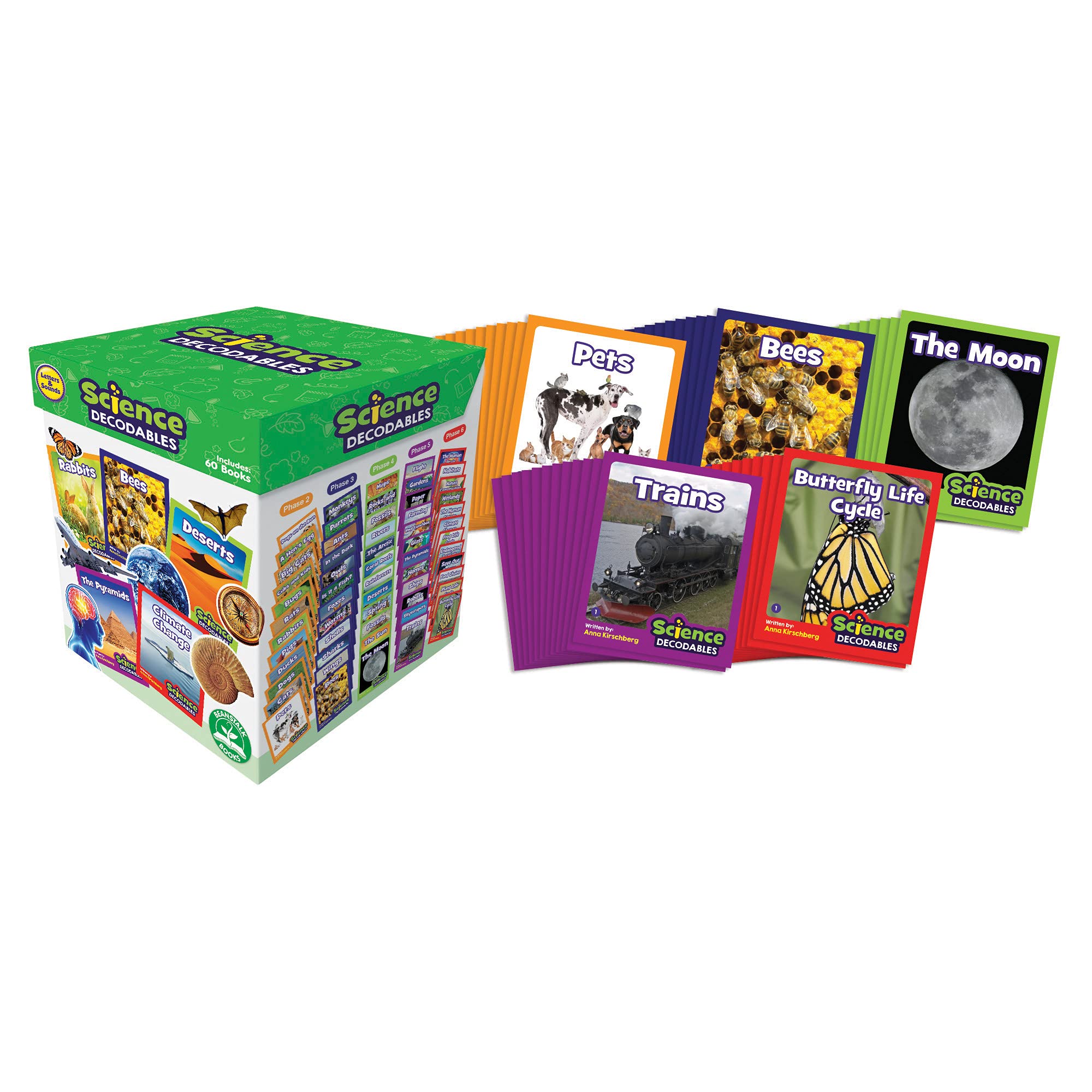 Junior Learning Beanstalk Books Letters & Sounds Science Decodables Non-Fiction Boxed Set - Phonics Reading Kit for Kids Ages 5-7 | Perfect for Homeschooling, Classroom Learning & Early Literacy Development