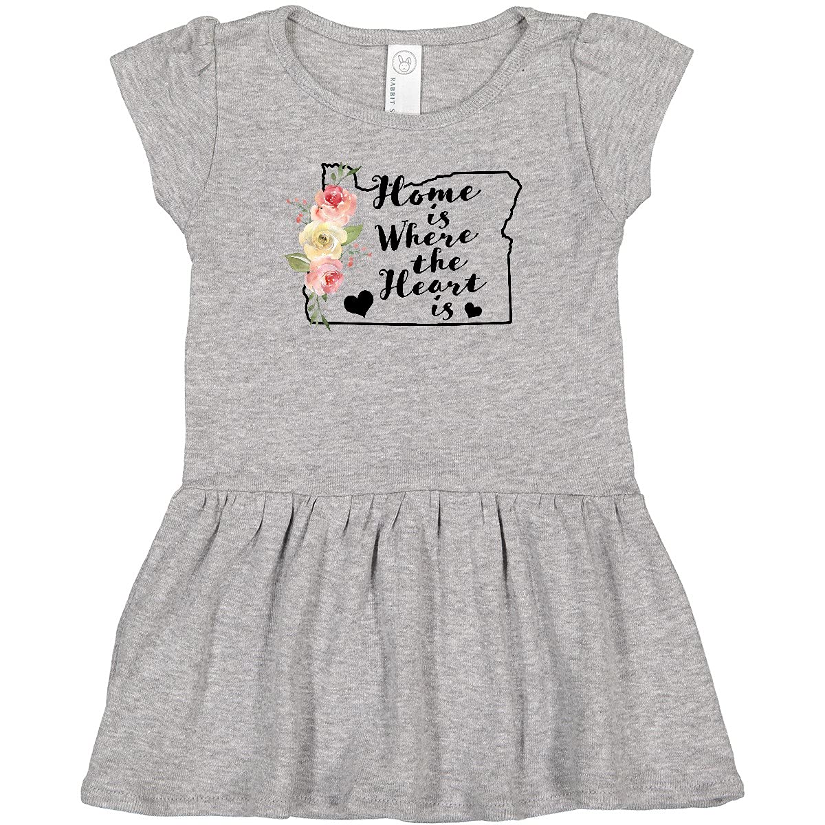 Inktastic Oregon Home is Where The Heart is Watercolor Floral Infant Dress - Perfect for Baby Showers, Photo Shoots & Special Occasions