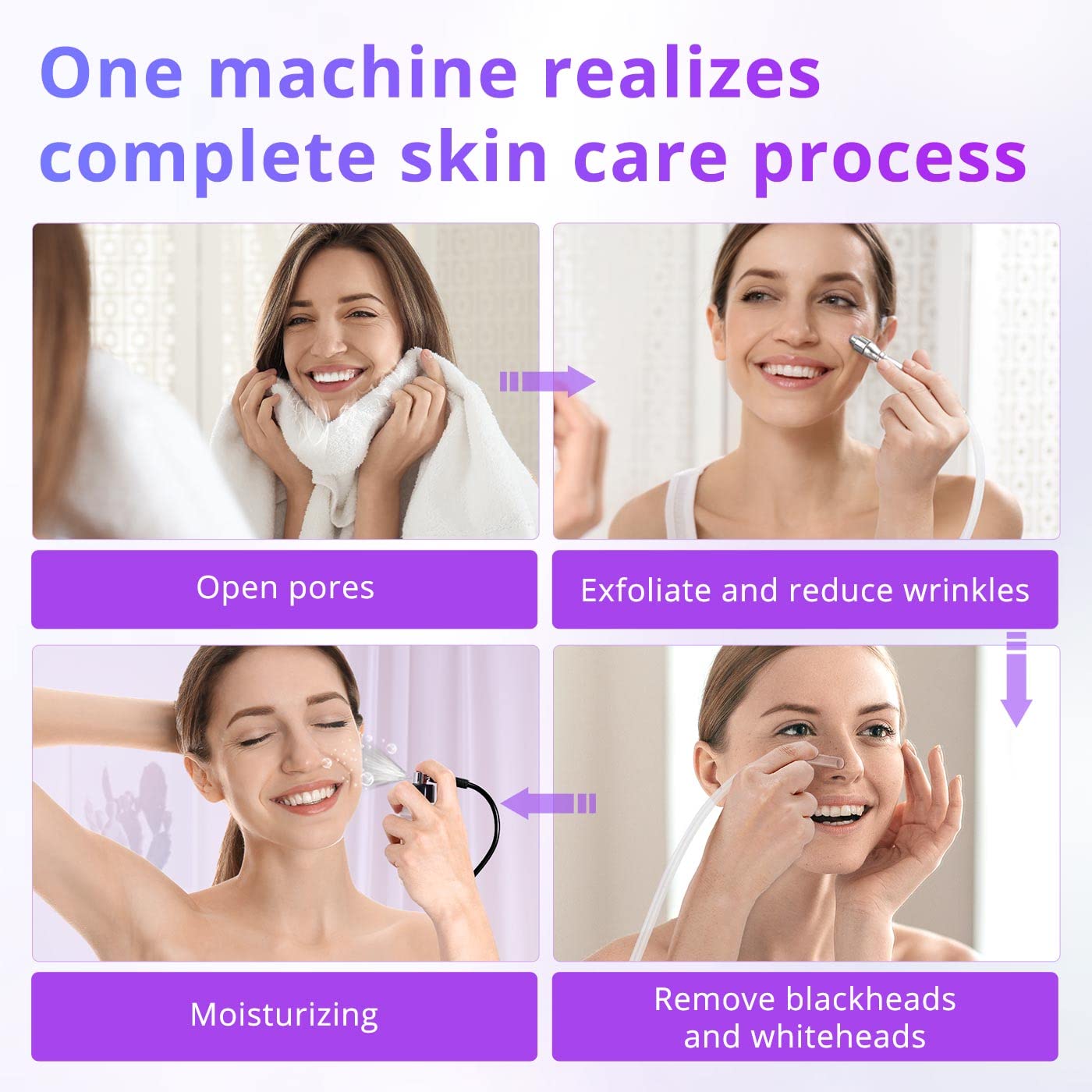 Professional 3-in-1 Microdermabrasion Machine - Portable Facial Exfoliator for Skin Rejuvenation, Blackhead & Acne Treatment - Perfect for Home Spa & Salon Use