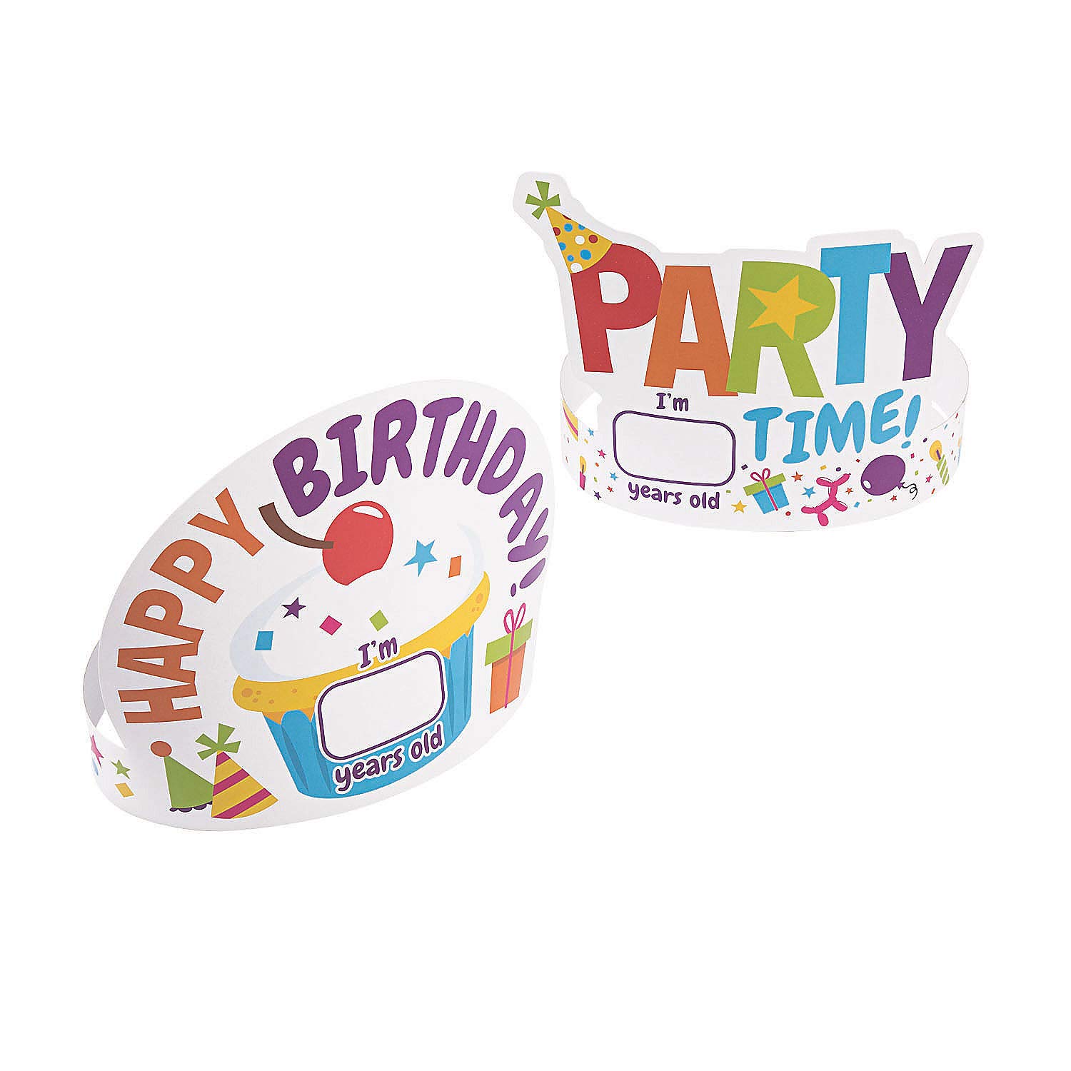 Fun Express Kids Birthday Crowns - 12 Pack Party Hats for Boys & Girls - Perfect for Birthday Parties, School Events & Dress-Up Play