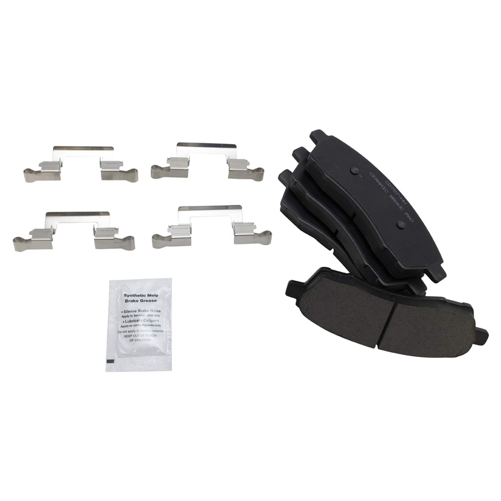 TRQ Ceramic Brake Pads Front & Rear Kit with Chemicals - High Performance Rotor Brake Pads for Smooth Stopping - Perfect for Daily Commuting, City Driving & Highway Use