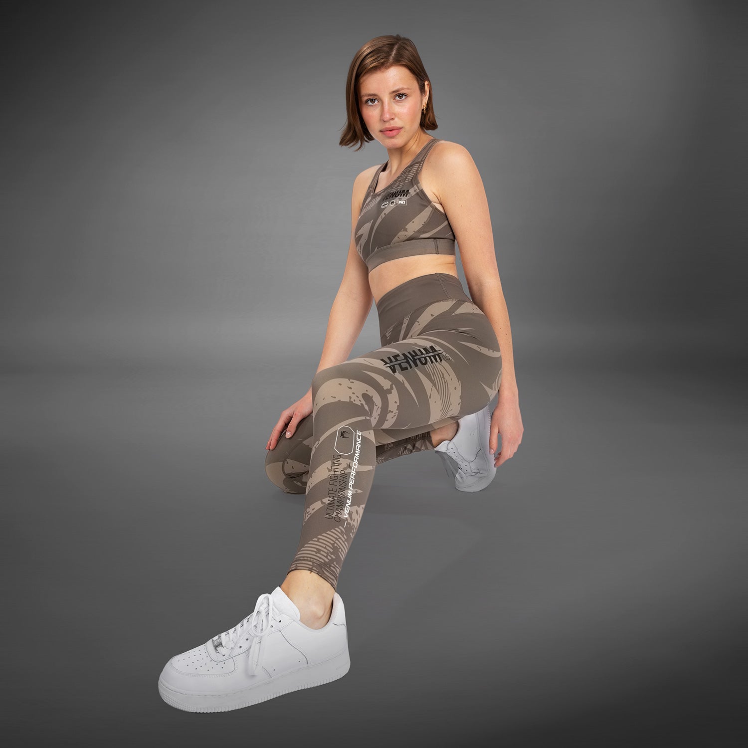 Venum UFC Adrenaline Fight Week Women's Performance Tight - Desert Camo MMA Workout & Training Leggings for Fitness & Combat Sports