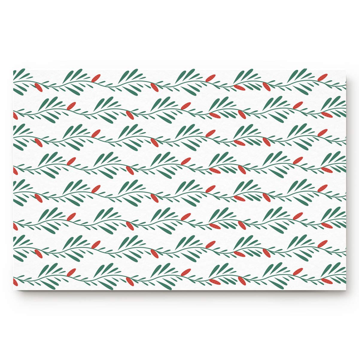 Libaoge Non-Slip Christmas Door Mat - Red Berries & Green Leaves Holiday Welcome Mat 16x24 Inch, Indoor/Outdoor Waterproof Floor Rug for Front Door, Kitchen, Bathroom - Perfect for Holiday Decor & Winter Home Entrance