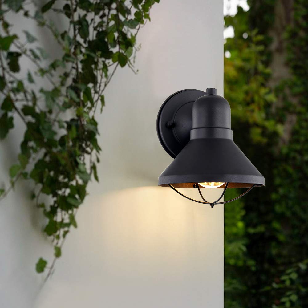 ARPENTER 2-Pack Outdoor Wall Sconce Lights - Weatherproof Powder Coated Finish for Porch, Garage & House Exterior - Perfect for Front Entryway, Backyard, Rental Properties & Playhouse Lighting