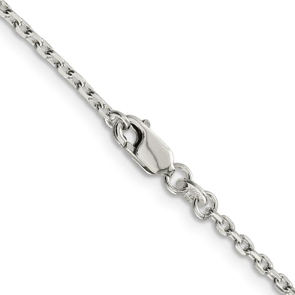 IceCarats 925 Sterling Silver 2mm Oval Cable Chain Necklace for Women - Dainty Minimalist Jewelry Gift for Her - Perfect for Everyday Wear, Layering & Special Occasions