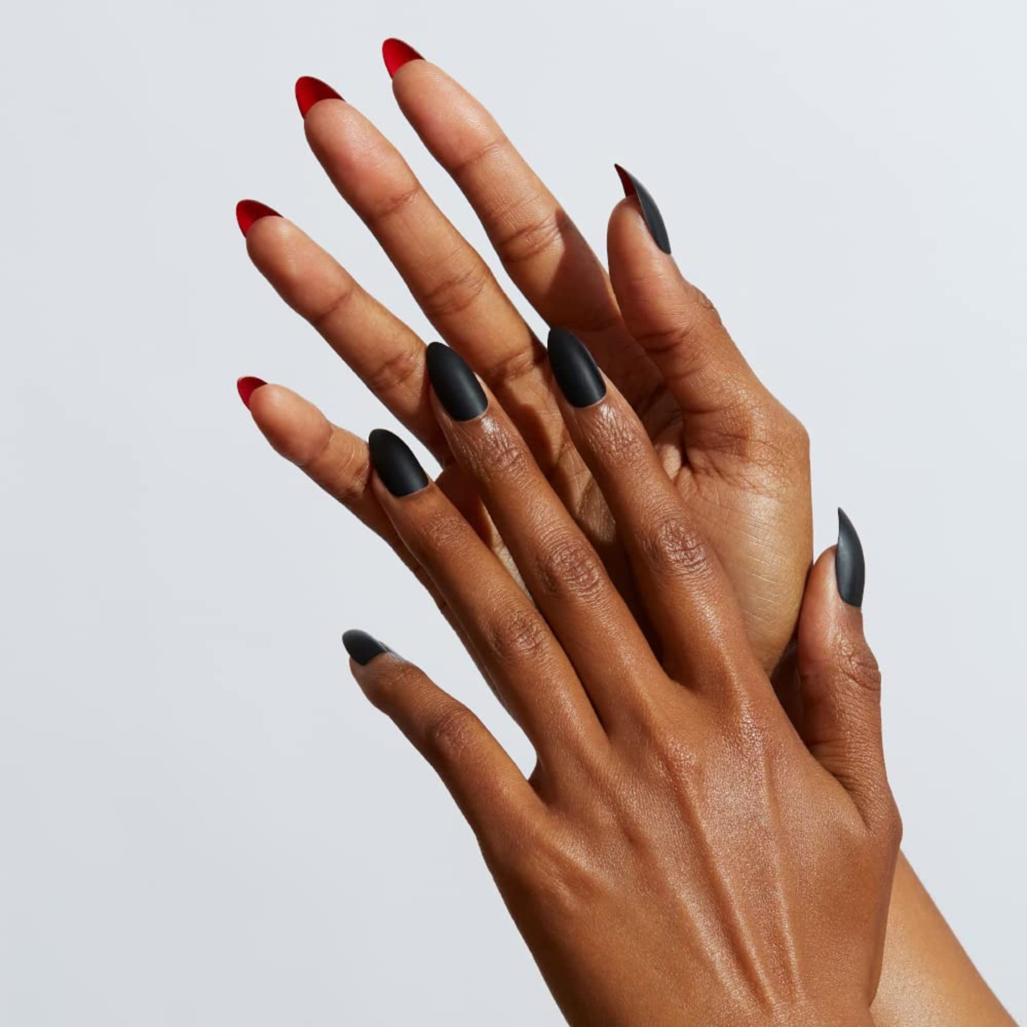 Static Nails Reusable Pop-On Manicure Set - Caviar | Solid Black Almond False Nails | Long Press On Nails Kit with Glue | Salon Quality Non-Damaging Acrylic Fake Nails for Women | Perfect for Parties, Weddings & Everyday Glam