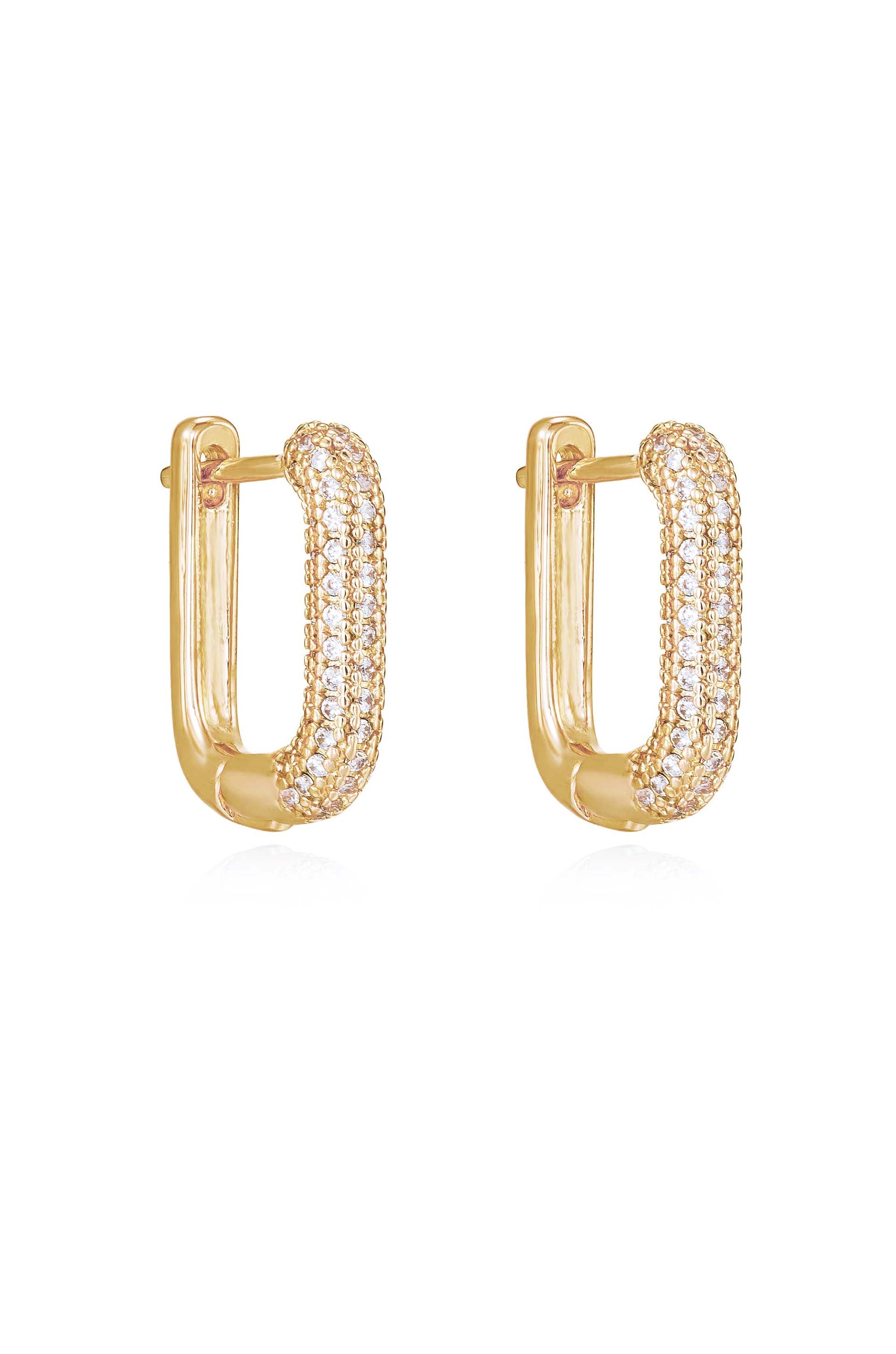 Petite Pave Huggie Earrings for Women - Small Diamond Hoop Earrings for Everyday Wear | Perfect for Work, Date Night & Gifting