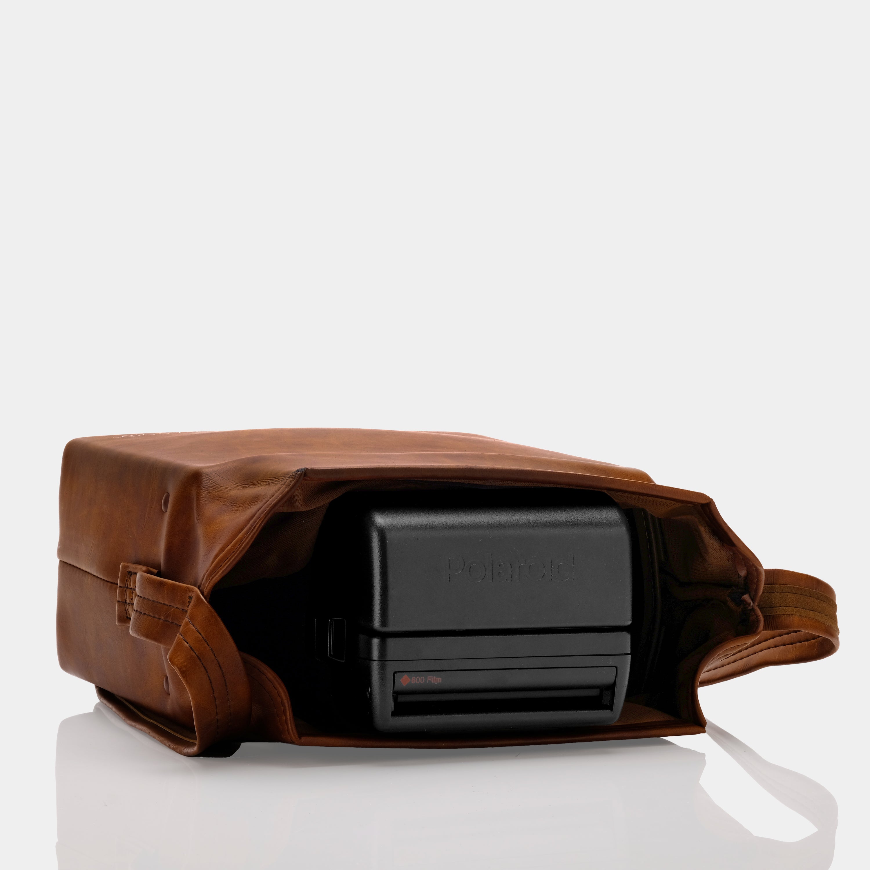 Brown Vinyl Polaroid Instant Camera Case - Protective Cover for Vintage & Modern Instant Cameras - Perfect for Travel, Parties & Photo Walks