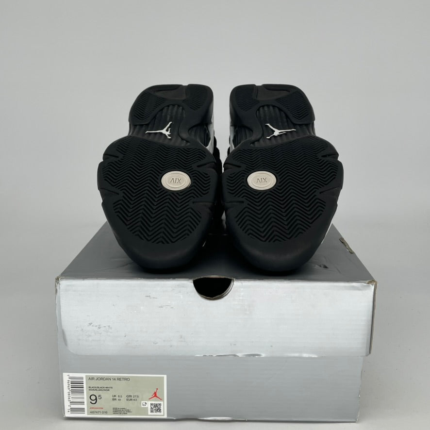 Original Air Jordan 14 Retro Basketball Shoes - Black/White (487471-016) - Men's Size 9.5 & Women's Size 11 - Perfect for Streetwear & Court Performance