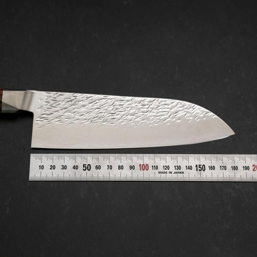 Premium Santoku SG2 Tsuchime Damascus Knife 180mm - Octagonal Mahogany Handle Japanese Chef Knife for Slicing, Dicing & Chopping - Perfect for Home Cooks & Professional Chefs