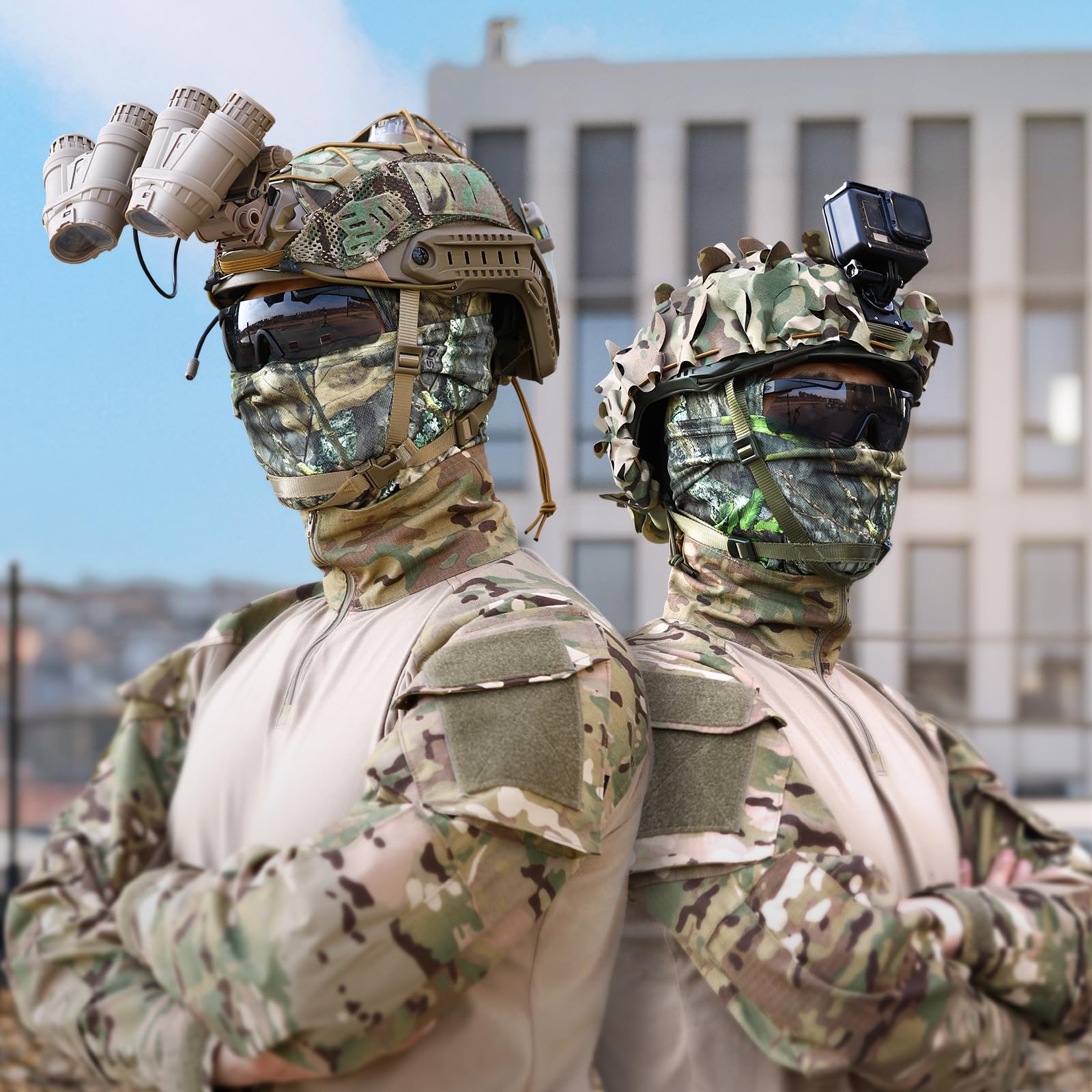 Tactical Helmet Cover Combo for Fast Helmet - Size M/L & XL - Military Combat Gear for Paintball, Hunting & Shooting - Durable Camouflage Helmet Cover for Outdoor Sports & Airsoft Games
