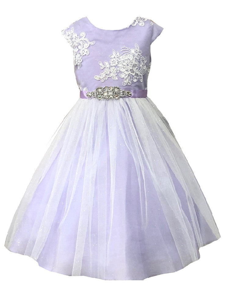 Big Girls Multi-Color Silk Tulle Junior Bridesmaid Dress Size 2-12 | Elegant Flower Girl & Wedding Party Attire