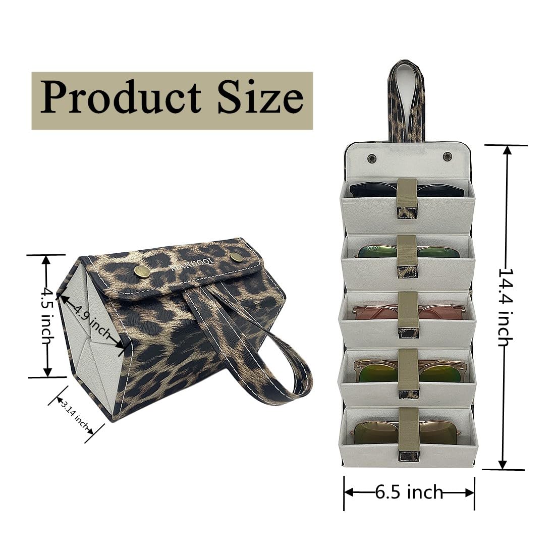 5-Slot Foldable Eyeglasses Case for Multiple Pairs - Durable Glasses Organizer Holder for Travel, Home & Office Storage - Perfect for Sunglasses, Reading Glasses & Prescription Eyeglasses