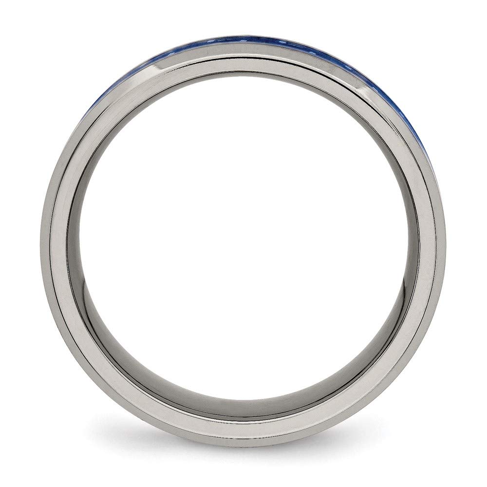 Titanium Blue Carbon Fiber Inlay Wedding Band Ring for Women - Elegant Bridal Engagement Ring, Fine Jewelry Gift for Her - Perfect for Anniversaries, Proposals & Special Occasions