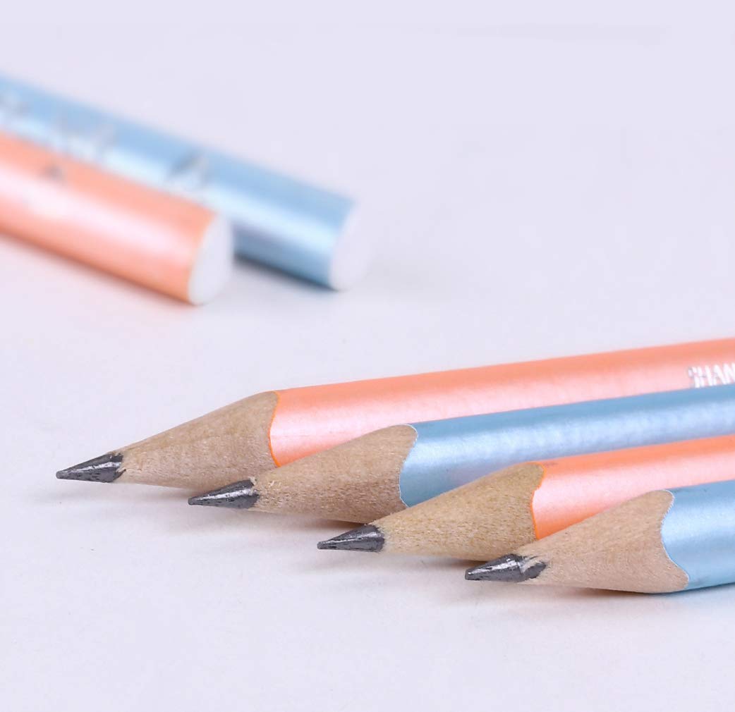 YYMIYU HB Triangular Pencils for Kids - 12 Pack Orange Writing Pencils with Ergonomic Grip for Handwriting Practice, School Supplies & Office Use