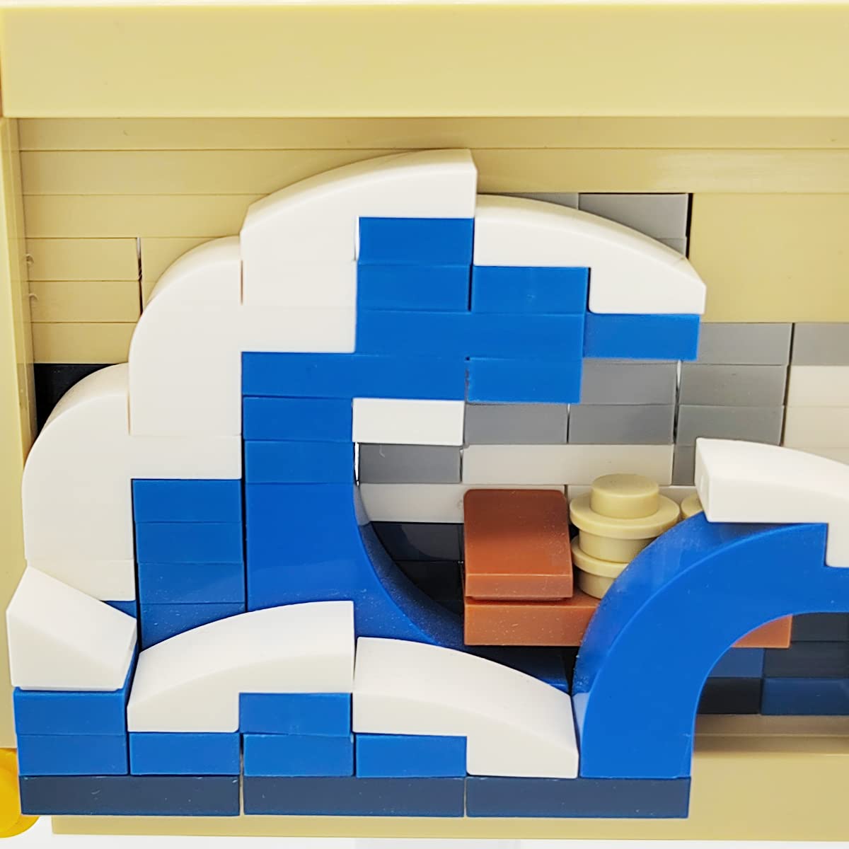 136pcs Kanagawa Wave MOC Building Blocks Set - World Famous Art Painting Toy Bricks, STEM Educational Construction Kit for Kids & Adults, Perfect for Home Decoration, Creative Play & Gift Giving