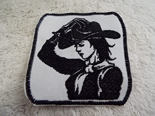 Western Cowgirl Embroidered Iron On Patch - Country Style Denim Jacket & Hat Decoration for DIY Crafts, Costumes & Western Fashion