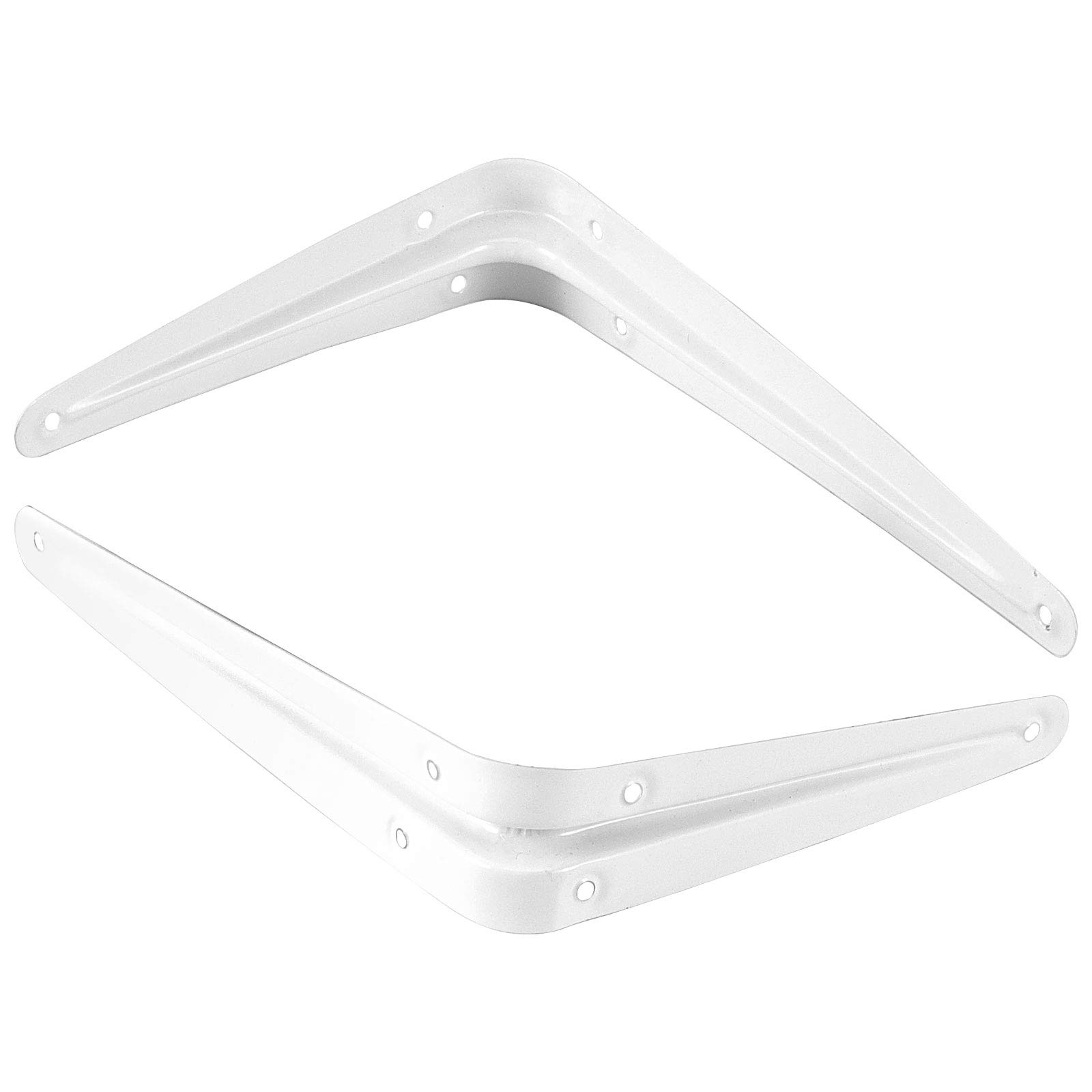 ZOENHOU 24 Pack Heavy Duty Metal L Shelf Brackets 8x10 Inch - White Wall Mounted Corner Brackets with 144 Screws & 72 Expansion Tubes for Floating Shelves, Bookshelves, Kitchen Storage & Home Organization