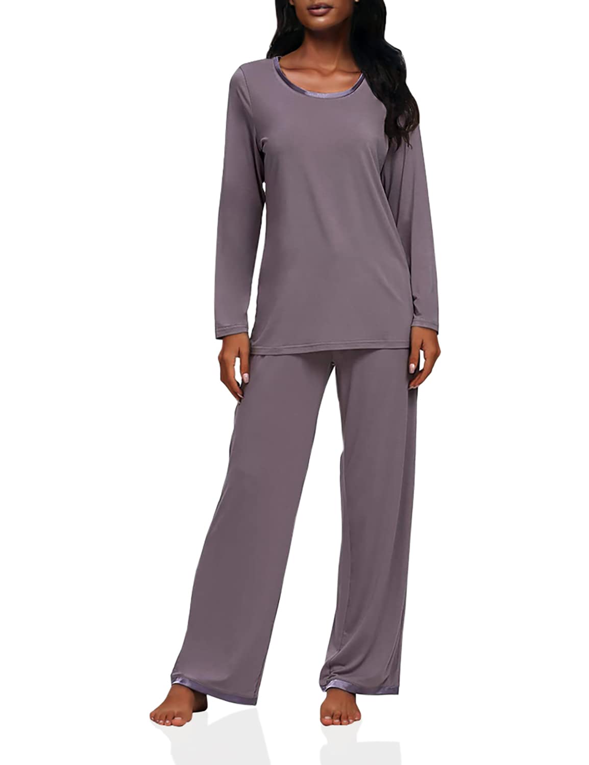 BAPOOWAY Women's Long Sleeve Pajama Set - Soft Sleepwear for Lounge & Bed