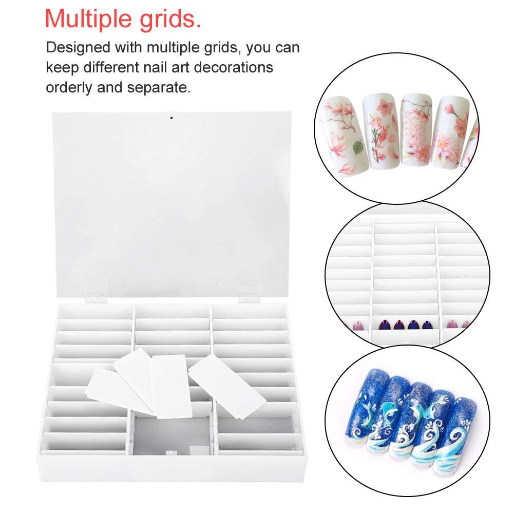 Sonew Empty Nail Tips Display Box - Acrylic Nail Organizer Storage Case for Fake Nails, Nail Art Decorations & Manicure Supplies (White) | Perfect for Salon, Home Nail Studio & Professional Nail Technicians