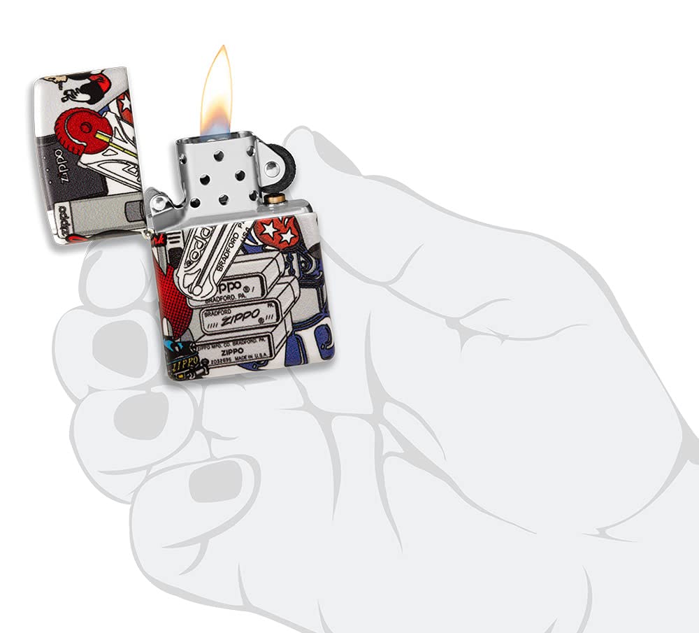Zippo I Spy Design 540 Color Pocket Lighter - Windproof Refillable Metal Lighter for Outdoor Camping, Hiking & Everyday Carry (EDC)