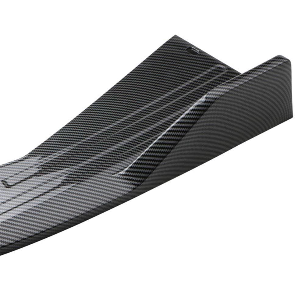 2PCS Universal Carbon Fiber Rear Bumper Lip Diffuser & Front Bumper Splitter Kit with Side Skirt Spoiler - Car Body Styling for Enhanced Aerodynamics & Sporty Look (Fits Most Vehicles) - Perfect for Street Racing & Car Show Modifications